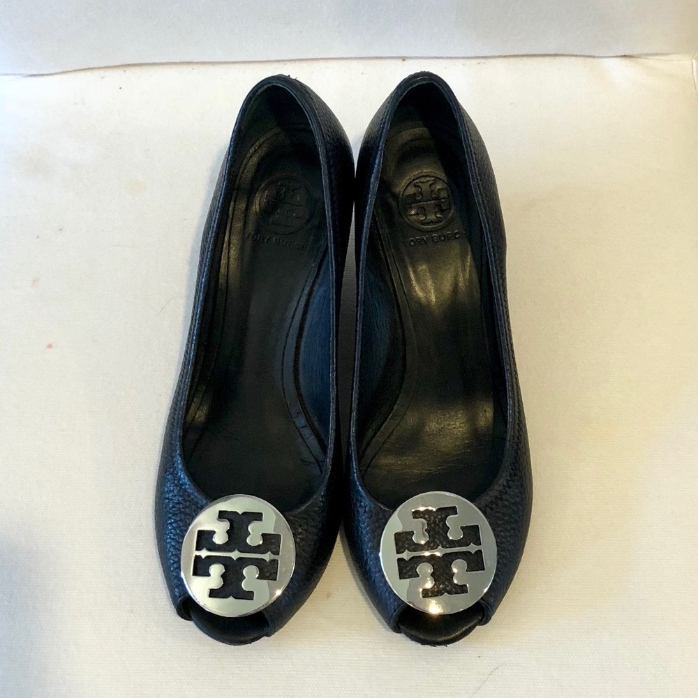 Tory Burch Black Kara Wedges